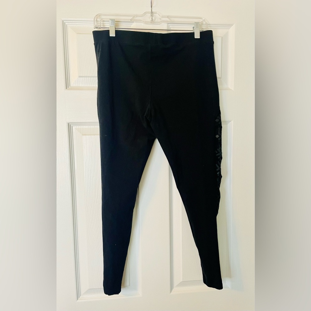 Express Black Leggings with Unique Side Design